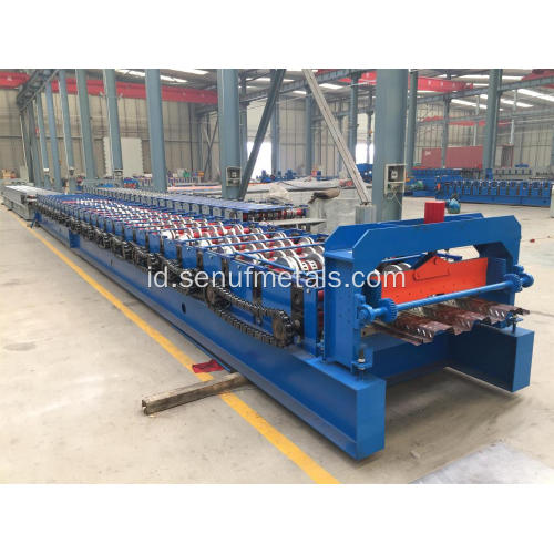 Uncoiler hidrolik + mesin roll forming lantai decking